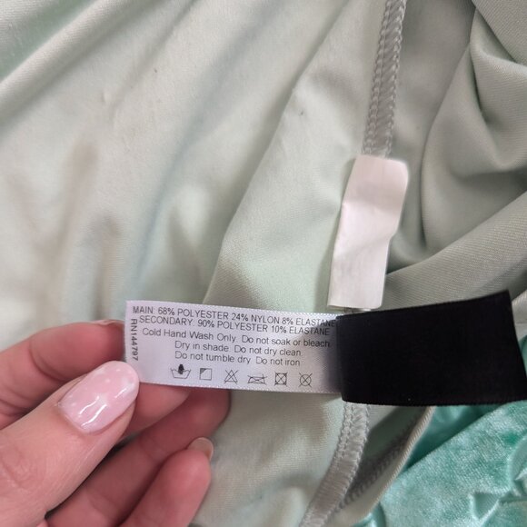 Animal Crossing x Blackmilk Burned Velvet Green Leaf Handkerchief Dress - Small - Picture 12 of 14